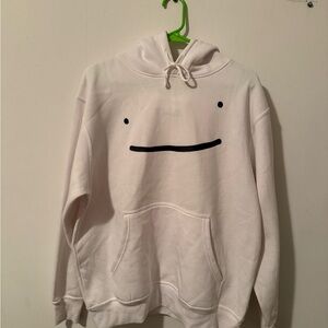 White Graphic Face Hoodie